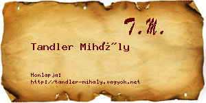 Tandler Mihály névjegykártya
